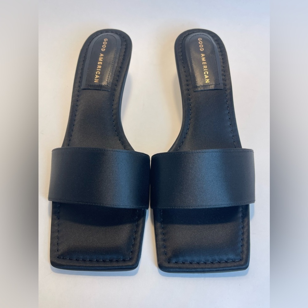 NWT‎ GOOD AMERICAN Kickstand Slide Sandal (Women) Size 10 Black